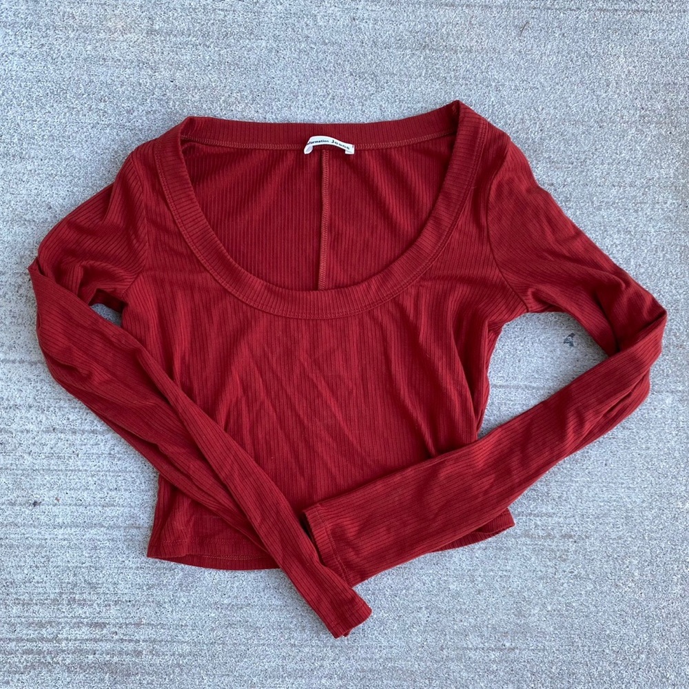 Reformation Paige Top in Burnt Orange/Maroon